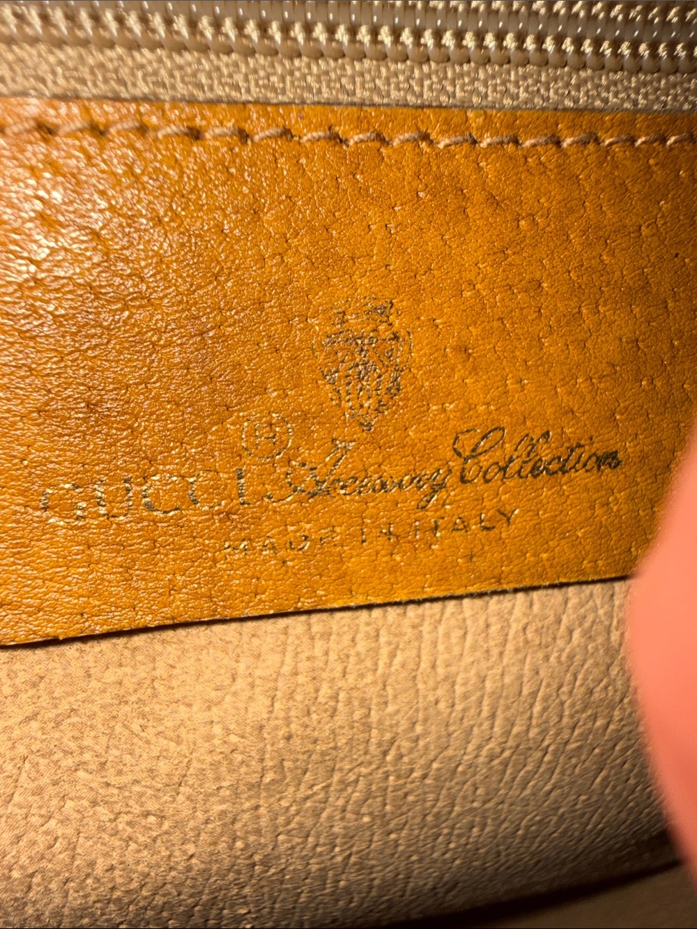 Gucci Beige Monogram Tote with Green and Red Striped Straps - Picture 12 of 15